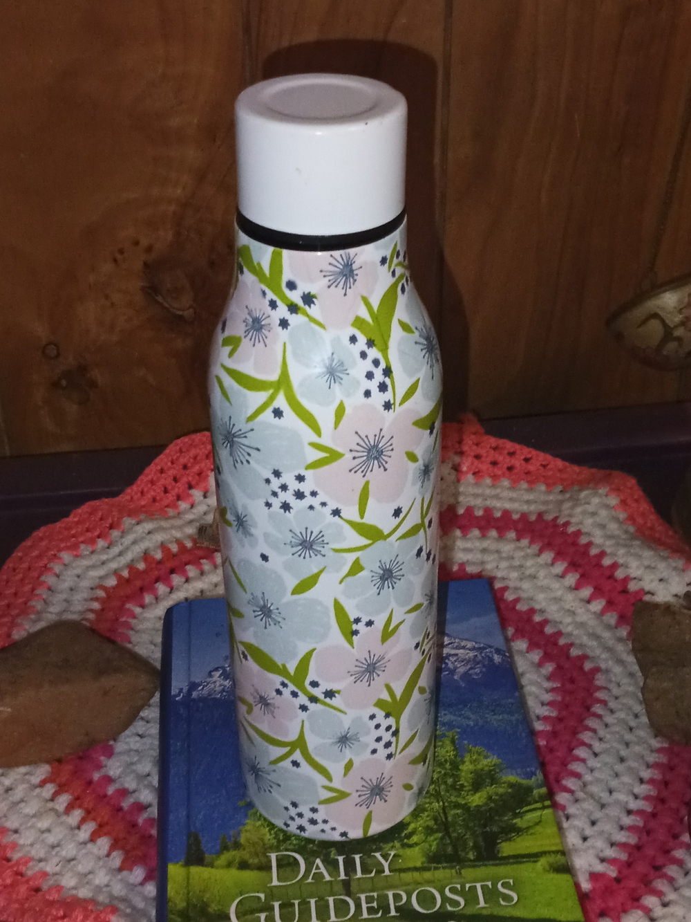 Room Essentials Floral Stainless Steel Bottle in White, Green, Blue